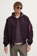 Kurtki męskie - Alpha Industries kurtka bomber męski kolor fioletowy zimowa - miniaturka - grafika 1