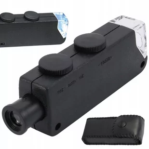 Lupa Jubilerska Mikroskop 60X 100X Led Zoom Focus - Mikroskopy i lupy - miniaturka - grafika 1