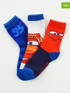 Skarpetki damskie - Disney Cars Skarpety (3 pary) "Auta" w kolorze niebiesko-czerwono-jasnoszarym - miniaturka - grafika 1