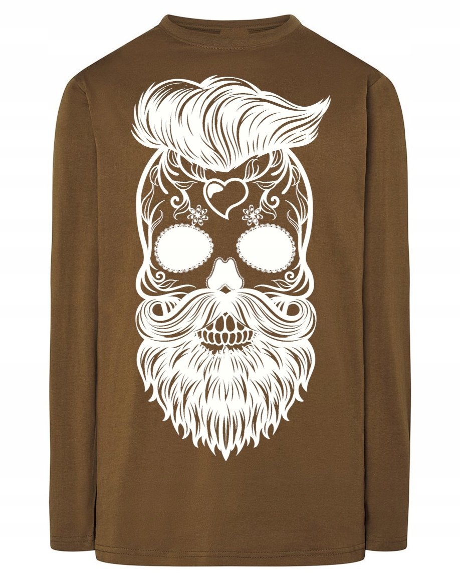 Longsleeve męski nadruk Czaszka Broda r.4XL
