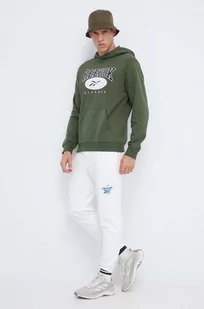 Reebok spodnie dresowe kolor biały z nadrukiem - Spodnie męskie - miniaturka - grafika 1