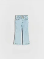 Spodnie i spodenki dla dziewczynek - Reserved - Jeansy flare high waist - niebieski - miniaturka - grafika 1
