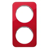 Klawisze i ramki - Hager polo Ramka 2-krotna Berker R.1 akryl przeźroczysty czerwony/biały 10122349 10122349 - miniaturka - grafika 1