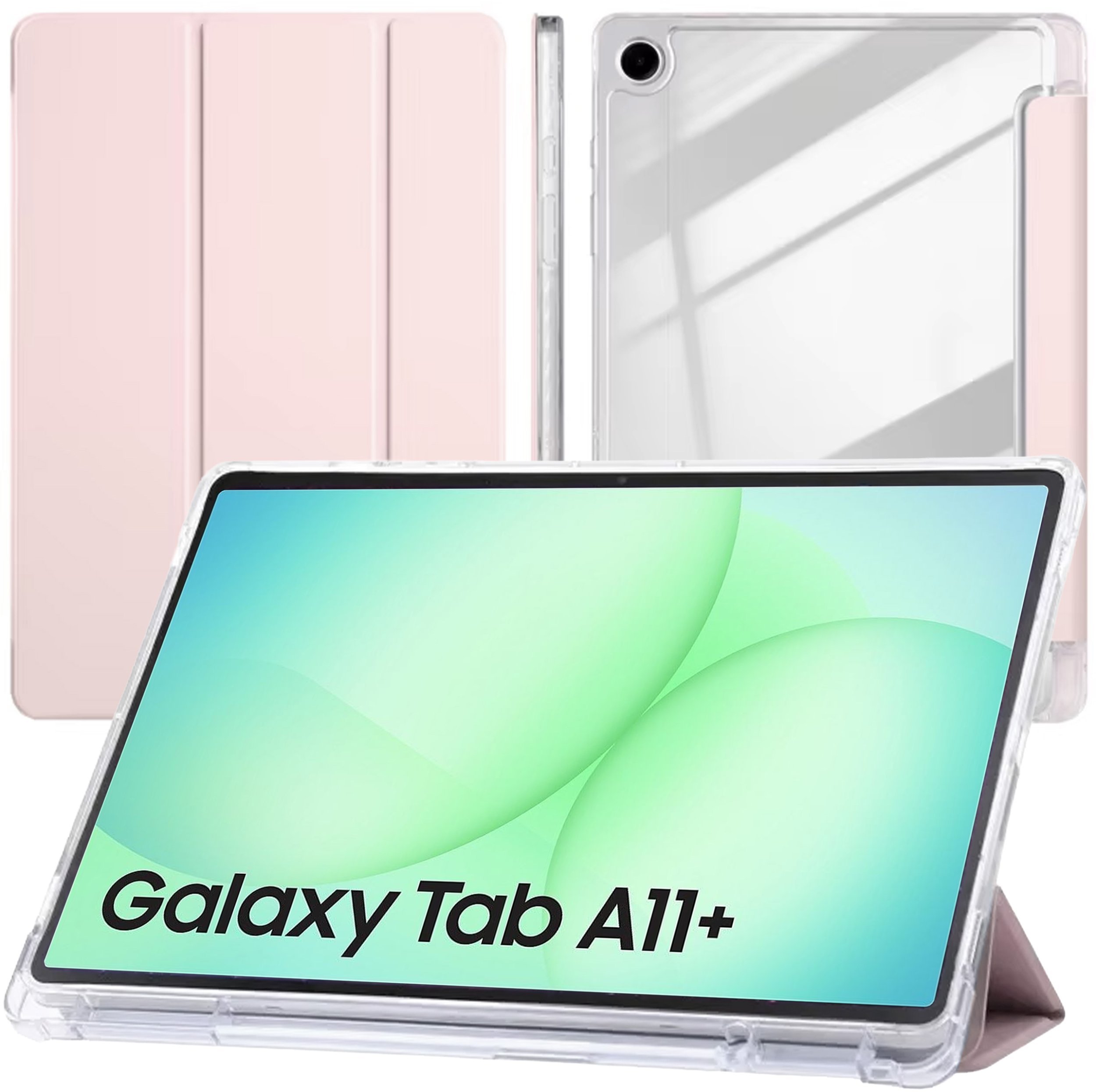 Etui na tablet 4kom.pl Etui TriFold do Samsung Galaxy Tab A11+ Plus 10.9 2025 / A9+ Plus 11 2023 - z podstawką i miejscem na rysik