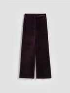 Moda i Uroda OUTLET - Reserved - Welurowe spodnie - ciemnofioletowy - miniaturka - grafika 1