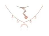Naszyjniki - Damski Naszyjnik Choker z Zawieszkami ze Srebra pr. 925 - rose gold - miniaturka - grafika 1