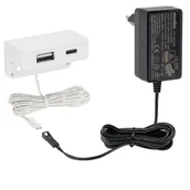 Ładowarki do telefonów - Ładowarka do telefonu przykręcana do szafki USB-A + USB-C , biała - miniaturka - grafika 1