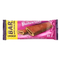Przekąski dla dzieci - Batonik zbozowy z nadzieniem kakowym glazurowane polewa czarna cukiernicza "Slasti Zlote Ziarno" 35g - miniaturka - grafika 1