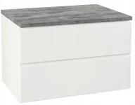 Szafki łazienkowe - Szafka łazienkowa biała 80x50 wisząca z blatem pod umywalkę komoda - miniaturka - grafika 1
