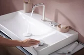 Umywalki - Hansgrohe Xelu Q Umywalka wisząca lub meblowa 80x48 cm prawa z 2 otworami na baterię biały połysk 61025450 - miniaturka - grafika 1