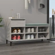 Szafki na buty - vidaXL Stojak na buty betonowy szary 102x36x60 cm materiał drewnopochodny - Stojak na buty - Półki na buty - Szafka na buty - Przechowywanie butów - miniaturka - grafika 1