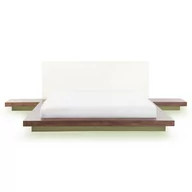 Łóżka - Beliani Łóżko z LED 160 x 200 cm Brązowe ZEN - miniaturka - grafika 1