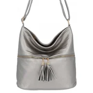 Torebki damskie - Torebka Damska Listonoszka firmy Herisson 1052L2095 Ciemno Srebrna - miniaturka - grafika 1