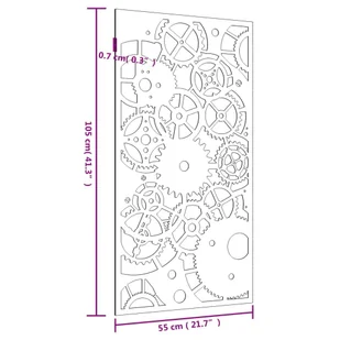 Ogrodowa dekoracja ścienna, 105x55cm, stal kortenowska, zębatki Lumarko! - Dekoracje domu - miniaturka - grafika 9