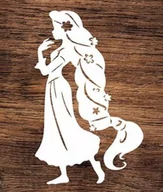 Zabawki kreatywne - Kobieta z kwiatami we włosach- wycinanka z kartonu - miniaturka - grafika 1