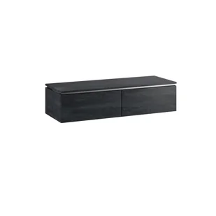 Szafka pod umywalkę wisząca Letto 120x45.1x28.6 cm czarny beton Szynaka-Meble - Szafki łazienkowe - miniaturka - grafika 1