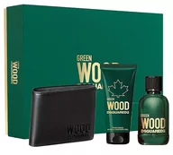 Zestawy perfum męskich - Dsquared2 Green Wood zestaw EDT 100 ml + żel pod prysznic 100 ml + etui na karty dla mężczyzn - miniaturka - grafika 1