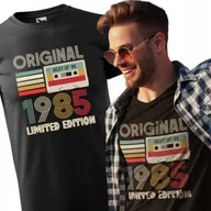 Koszulki męskie - Koszulka na urodziny 1985 20 30 40 50 60 70 80 lat prezent Vintage VHS 4XL - miniaturka - grafika 1