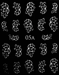 Metaliczne naklejki wodne na paznokcie - nr 05A - Ozdoby do paznokci - miniaturka - grafika 1