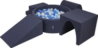 Suche baseny - KiddyMoon KiddyMoon Piankowy plac zabaw PPZP-OK30D-125 z piłeczkami granatowy: babyblue-niebieski-perła basen 200/klin L/górka/tunel/schodek Zabawka plac zabaw - miniaturka - grafika 1