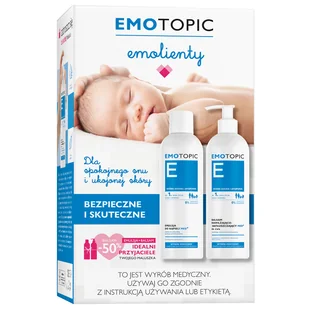 Zestaw Emotopic Med+, emulsja do kąpieli, od urodzenia, 400 ml + balsam do ciała, od urodzenia, 400 ml - Kosmetyki kąpielowe dla dzieci - miniaturka - grafika 1