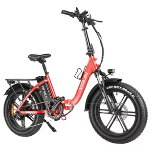Składany rower elektryczny Vitilan U7 2.0, grube opony 20*4,0 cali, silnik 750W, wyjmowana bateria litowa LG 48V 20Ah - czerwony - Rowery elektryczne - miniaturka - grafika 3