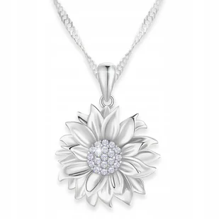 Naszyjnik Srebrny Kwiatek Kwiat Życia Białe Kryształki Cyrkonie SREBRO 925 - Naszyjniki Naszyjnik Srebrny Kwiatek Kwiat Życia Białe Kryształki Cyrkonie SREBRO 925 - Naszyjniki - miniaturka - grafika 1