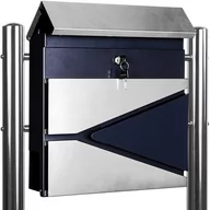 Skrzynki na listy - STILISTA Skrzynka na listy ze stojakiem, stal, 37 x 10,5 cm - miniaturka - grafika 1