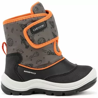Buty dla dziewczynek - Geox Botki zimowe "Flanfil" w kolorze czarno-pomarańczowym - grafika 1
