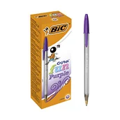 Długopisy - BIC Cristal Fun długopis kulkowy, szeroki punkt (1,6 m), pudełko 20 sztuk, kolor fioletowy - pogrubione pisanie odporne na rozmazywanie - miniaturka - grafika 1