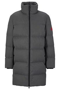 HUGO Magnus2241 męska kurtka pikowana z wypełnieniem puchowym i czerwoną etykietą z logo, Medium Grey30., M - Kurtki męskie - miniaturka - grafika 1