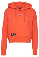 Bluzy damskie - Superdry Bluza damska Code Micro Logo Hood, Py7/Dark Coral, M - miniaturka - grafika 1