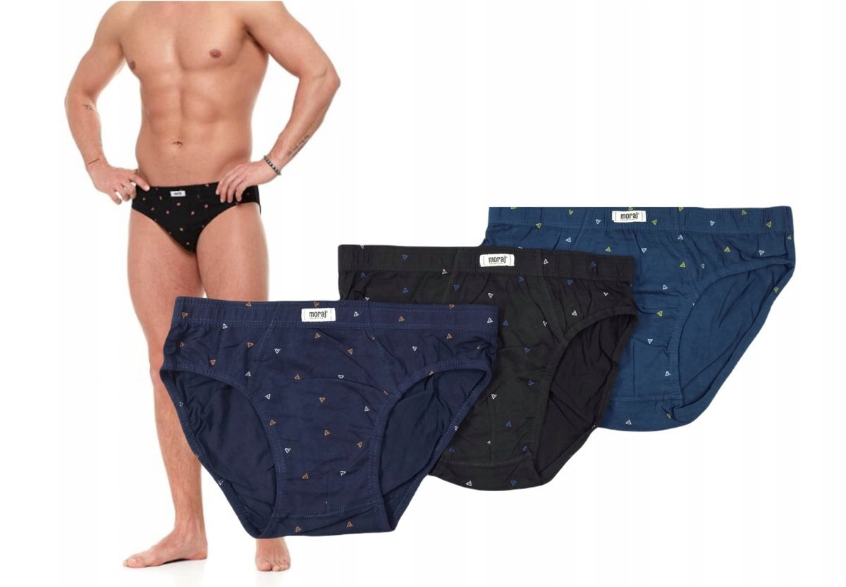 3X Slipy Majtki Męskie 100% Bawełna 3Pak Moraj 6Xl
