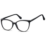 Okulary korekcyjne, oprawki, szkła - Okulary zerówki Kocie oczy oprawki korekcyjne medium AM67 czarne - miniaturka - grafika 1