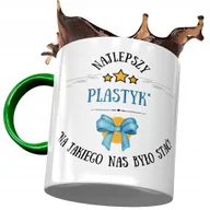 Kubki - Kubek Zielony Dla Plastyka Najlepszy Plastyk z Nadrukiem ze Zdjęciem + Opakowanie na prezent (wzór 03) - miniaturka - grafika 1