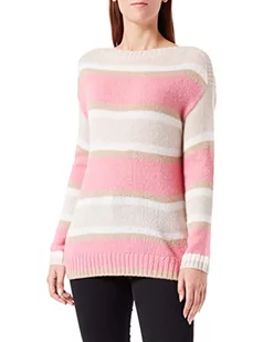GERRY WEBER Damski sweter 871017-35706, fioletowy/różowy/ecru/biały, w paski, 38 - Swetry damskie - miniaturka - grafika 1