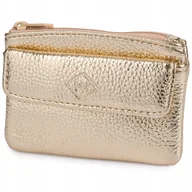 Etui na klucze - Skórzane etui na klucze banknoty pokrowiec duże Skóra Naturalna Złote - miniaturka - grafika 1