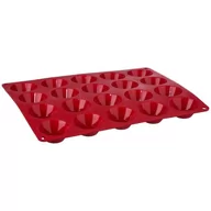 Formy do ciast - Secret de Gourmet Forma silikonowa na 20 pralinek 30 x 30 cm czerwona 111050A - miniaturka - grafika 1