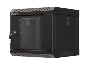 Lanberg szafa rack wisząca 10'' 4U 300x300 czarna drzwi przeszklone flat pack WF11-3304-10B - Szafy rack - miniaturka - grafika 1