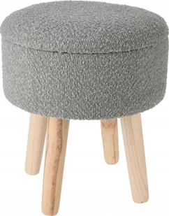 Home Styling Collection Taboret z siedziskiem teddy, sosnowe nogi, wys. 34 cm - Taborety i hokery - miniaturka - grafika 1