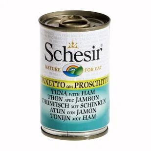 Schesir Natural 24x140g Tuńczyk z szynką - Mokra karma dla kotów - miniaturka - grafika 1