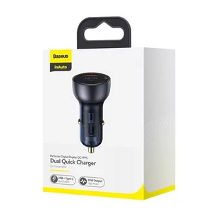 Baseus ładowarka samochodowa USB / USB Typ C 65 W 5 A SCP Quick Charge 4.0+ Power Delivery 3.0 ekran LCD szary (CCKX-C0G) - Ładowarki samochodowe - miniaturka - grafika 19