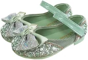 Buty dla dziewczynek - Błyszczące Balerinki Buciki Dziewczęce 20 Cm Zielone (33) - miniaturka - grafika 1
