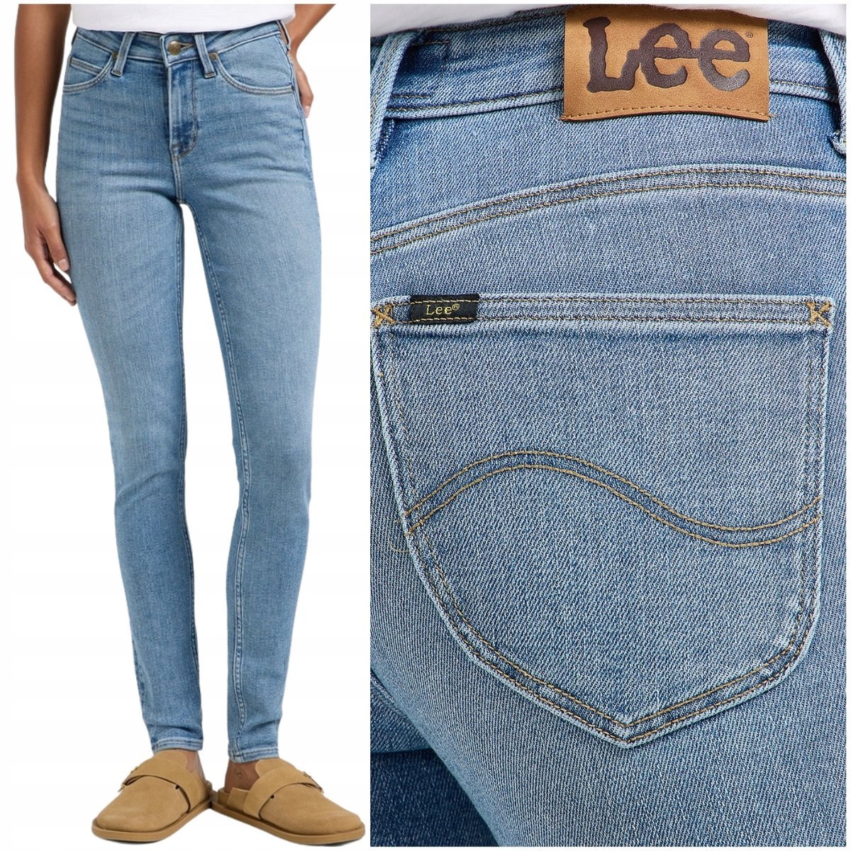Lee SCARLETT HIGH Strength wysokie damskie spodnie jeansowe rurki W33 L31