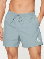 Kąpielówki męskie - Calvin Klein Swimwear Szorty kąpielowe KM0KM01161 Zielony Regular Fit - miniaturka - grafika 1