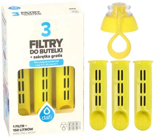Filtr Do Butelki Dafi Cytrynaowy Żółty 3 Szt - Wkłady filtrujące - miniaturka - grafika 1