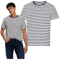 Koszulki męskie - Koszulka męska T-shirt Cross Jeans z krótkim rękawem bawełniana w paski L - miniaturka - grafika 1
