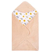 Otulacze - Otulacz dla niemowląt do fotelika, nosidełka, 77x77cm dwustronny kocyk z miejscem na pasy - miniaturka - grafika 1