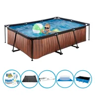 Baseny ogrodowe - Basen EXIT Timber Style - Basen stelażowy 220x150x60 cm - Basen w zestawie - miniaturka - grafika 1