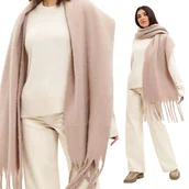 Apaszki i szaliki damskie - Duży ciepły szal gruby elegancki modny szalik damski zimowy chusta kolory - miniaturka - grafika 1